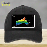 Massachusetts Rainbow Novelty License Plate Hat Unconstructed Cotton / Black