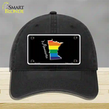 Minnesota Rainbow Novelty License Plate Hat Unconstructed Cotton / Black