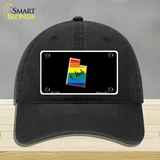 Utah Rainbow Novelty License Plate Hat Unconstructed Cotton / Black