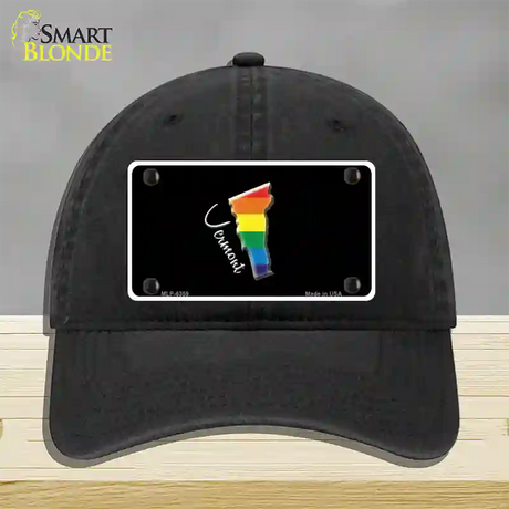 Vermont Rainbow Novelty License Plate Hat Unconstructed Cotton / Black