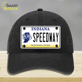 Speedway Indiana Novelty License Plate Hat Unconstructed Cotton / Black