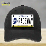 Raceway Indiana Novelty License Plate Hat Unconstructed Cotton / Black