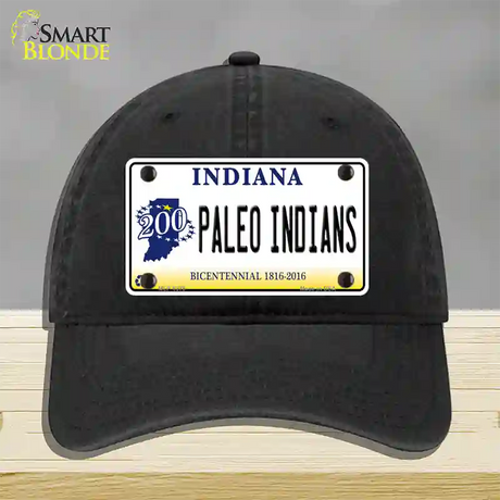 Paleo Indians Indiana Novelty License Plate Hat Unconstructed Cotton / Black