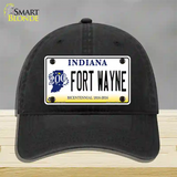 Fort Wayne Indiana Novelty License Plate Hat Unconstructed Cotton / Black