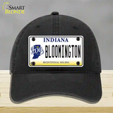 Bloomington Indiana Novelty License Plate Hat Unconstructed Cotton / Black