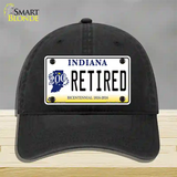 Retired Indiana Novelty License Plate Hat Unconstructed Cotton / Black