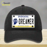 Dreamer Indiana Novelty License Plate Hat Unconstructed Cotton / Black