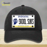 Skook Suks Indiana Novelty License Plate Hat Unconstructed Cotton / Black