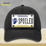 Spoiled Indiana Novelty License Plate Hat Unconstructed Cotton / Black