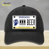 MMM Beer Indiana Novelty License Plate Hat Unconstructed Cotton / Black