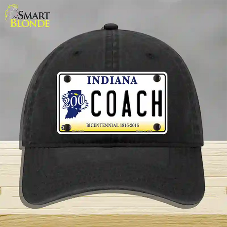 Coach Indiana Novelty License Plate Hat Unconstructed Cotton / Black