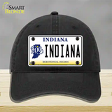 Indiana Novelty License Plate Hat Unconstructed Cotton / Black