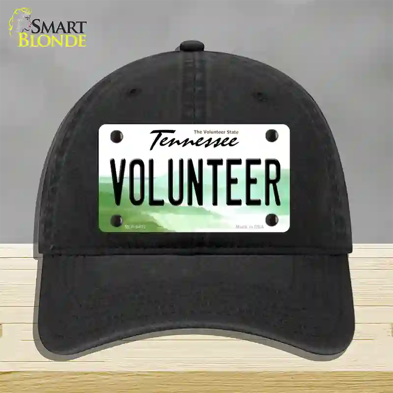 Volunteer Tennessee Novelty License Plate Hat Unconstructed Cotton / Black