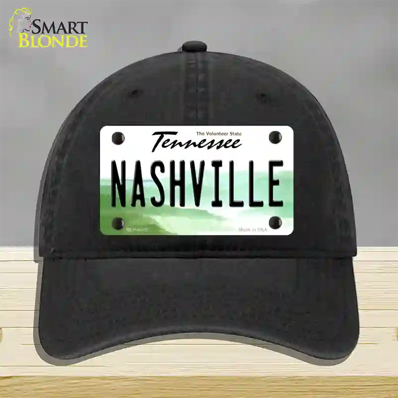 Nashville Tennessee Novelty License Plate Hat Unconstructed Cotton / Black