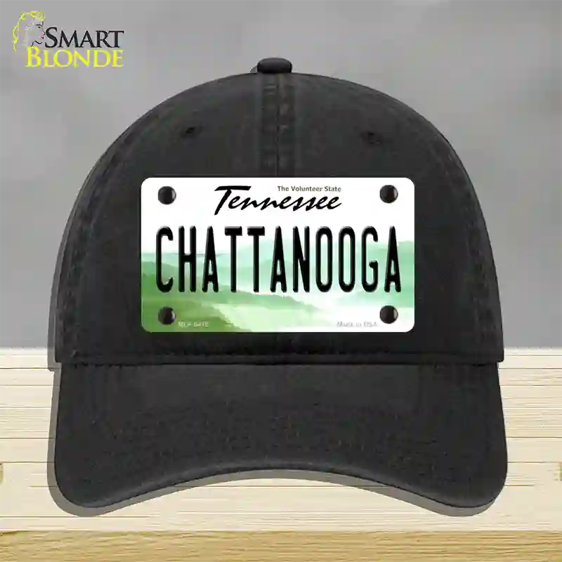 Chattanooga Tennessee Novelty License Plate Hat Unconstructed Cotton / Black