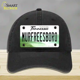 Murfreesboro Tennessee Novelty License Plate Hat Unconstructed Cotton / Black