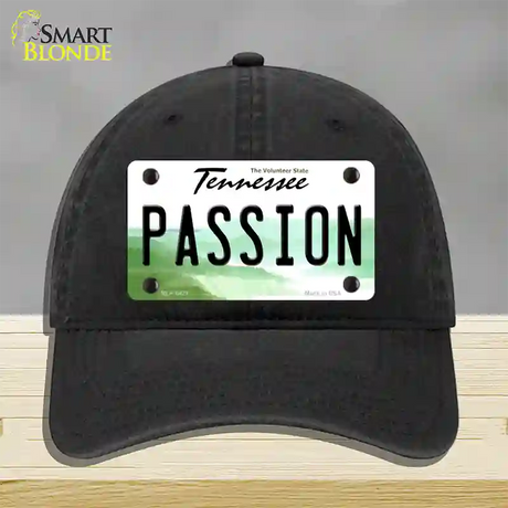 Passion Tennessee Novelty License Plate Hat Unconstructed Cotton / Black