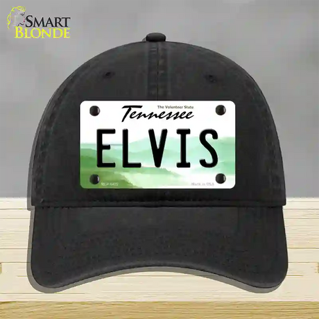 Elvis Tennessee Novelty License Plate Hat Unconstructed Cotton / Black