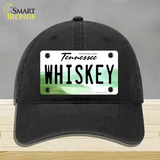 Whiskey Tennessee Novelty License Plate Hat Unconstructed Cotton / Black