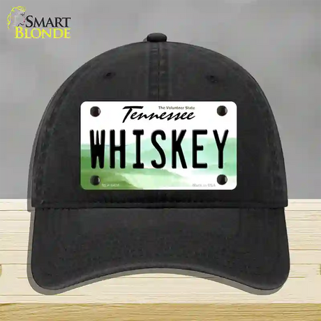 Whiskey Tennessee Novelty License Plate Hat Unconstructed Cotton / Black