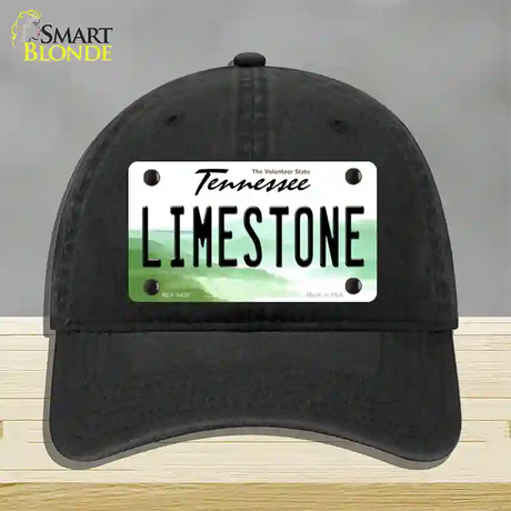 Limestone Tennessee Novelty License Plate Hat Unconstructed Cotton / Black