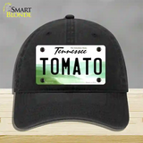 Tomato Tennessee Novelty License Plate Hat Unconstructed Cotton / Black