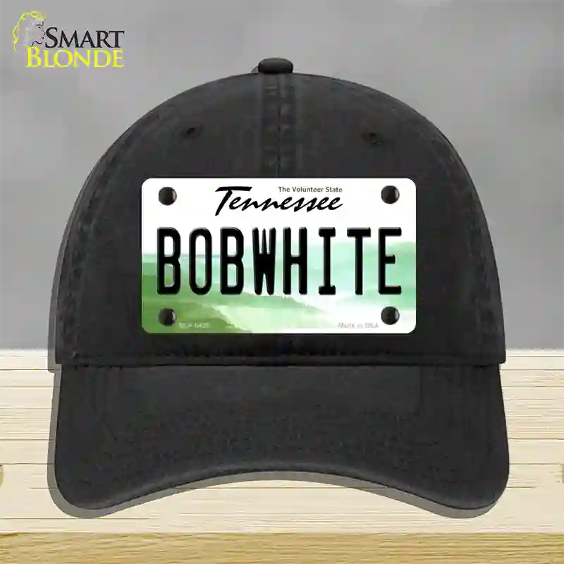 Bobwhite Tennessee Novelty License Plate Hat Unconstructed Cotton / Black