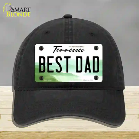 Best Dad Tennessee Novelty License Plate Hat Unconstructed Cotton / Black