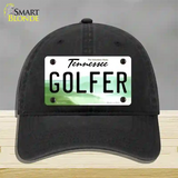 Golfer Tennessee Novelty License Plate Hat Unconstructed Cotton / Black