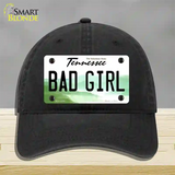 Bad Girl Tennessee Novelty License Plate Hat Unconstructed Cotton / Black