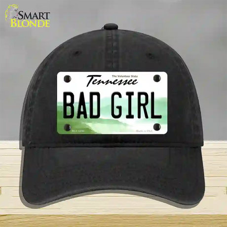 Bad Girl Tennessee Novelty License Plate Hat Unconstructed Cotton / Black