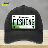 Fishing Tennessee Novelty License Plate Hat Unconstructed Cotton / Black