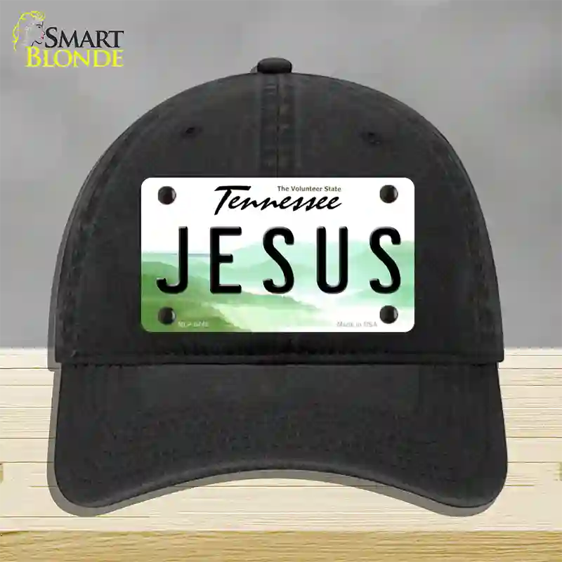 Jesus Tennessee Novelty License Plate Hat Unconstructed Cotton / Black