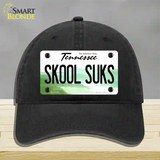 Skool Suks Tennessee Novelty License Plate Hat Unconstructed Cotton / Black