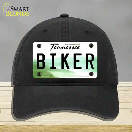 Biker Tennessee Novelty License Plate Hat Unconstructed Cotton / Black