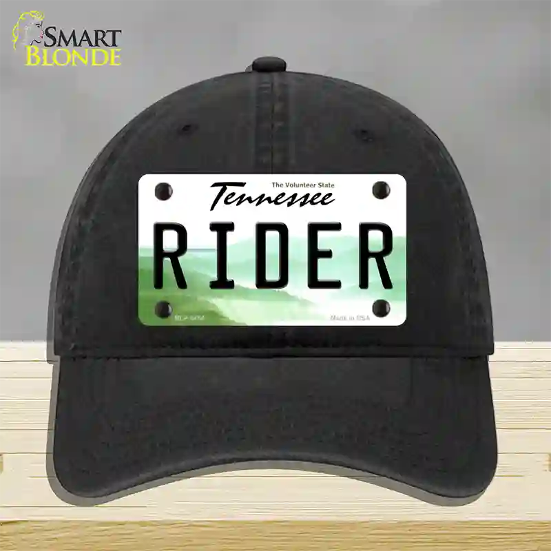 Rider Tennessee Novelty License Plate Hat Unconstructed Cotton / Black