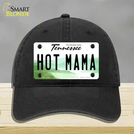 Hot Mama Tennessee Novelty License Plate Hat Unconstructed Cotton / Black