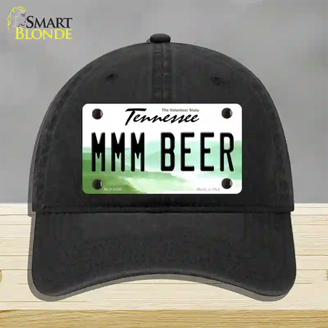 MMM Beer Tennessee Novelty License Plate Hat Unconstructed Cotton / Black