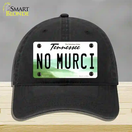 No Murci Tennessee Novelty License Plate Hat Unconstructed Cotton / Black