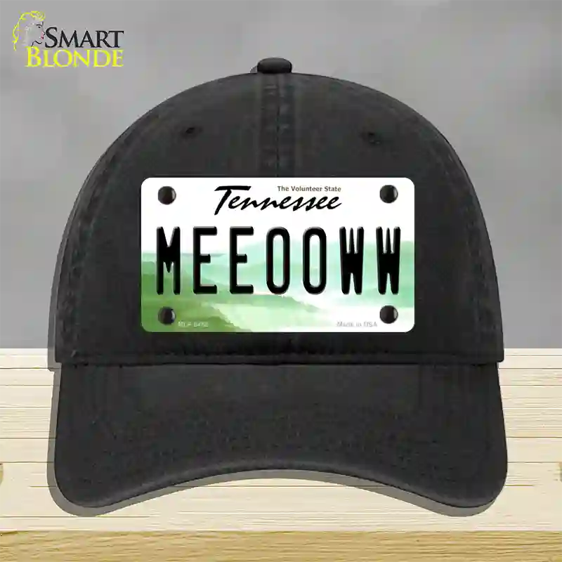 Meeooww Tennessee Novelty License Plate Hat Unconstructed Cotton / Black