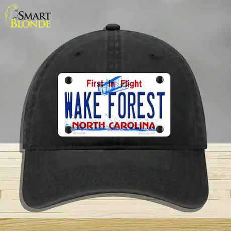 Wake Forest North Carolina Novelty License Plate Hat Unconstructed Cotton / Black