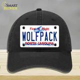 Wolfpack North Carolina Novelty License Plate Hat Unconstructed Cotton / Black