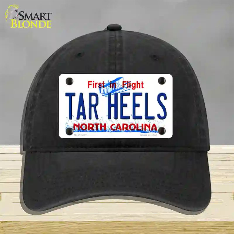 Tar Heels North Carolina Novelty License Plate Hat Unconstructed Cotton / Black