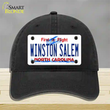 Winston Salem North Carolina Novelty License Plate Hat Unconstructed Cotton / Black