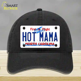 Hot Mama North Carolina Novelty License Plate Hat Unconstructed Cotton / Black