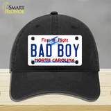 Bad Boy North Carolina Novelty License Plate Hat Unconstructed Cotton / Black