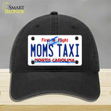 Moms Taxi North Carolina Novelty License Plate Hat Unconstructed Cotton / Black