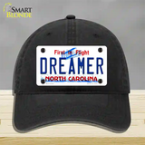 Dreamer North Carolina Novelty License Plate Hat Unconstructed Cotton / Black