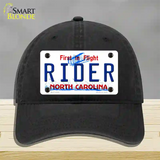 Rider North Carolina Novelty License Plate Hat Unconstructed Cotton / Black