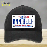 MMM Beer North Carolina Novelty License Plate Hat Unconstructed Cotton / Black